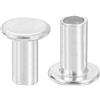 QUARKZMAN 50pz Rivetti Semitubolari, 6mm x 12mm Rivetti Semi-Tubolari Testa Piatta Tonda Alluminio Rivetti con Perno Metallo per Riparazioni Domestiche Industriali, Argento