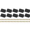 QUARKZMAN 10pz Staffe Angolari in Plastica a 90 Gradi con Cappuccio di Copertura, 41x19x19mm Staffe Angolari in Nylon per Mensole con Viti per Armadi Credenze (Nero)