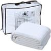 HILLFAIR Coperta termica in 100% morbido cotone pettinato di alta qualità, per letto singolo, per tutte le stagioni, in cotone bianco