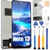 ARSSLY Display LCD per Redmi Note 13 4G Schermo LCD per Xiaomi Redmi Note 13 4G 23129RAA4G 23124RA7EO 6,67 Incell Schermo Digitalizzatore Touch Assemblea con Riparazione (Nero, Senza Sblocco Impronta)