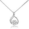 Miore Collana da donna con diamanti da 0,10 ct, in oro bianco 9 carati, con diamanti e brillanti da 0,10 ct, lunghezza 45 cm