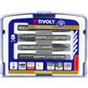 TIVOLY - Set di 5 frese per metallo Ø8 mm - Gambo cilindrico Ø6 mm - Testa in carburo di tungsteno - Sistema di denti rompitruciolo