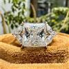 Sunlightjewels96 RARO anello in argento 925 con diamanti trattati taglio principessa bianco ce...