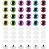 PATIKIL 60Pz Occhi Finti Sicurezza Lampeggianti 10mm, Occhi per Occhi Sicurezza Realistici e Colorati Uncinetto per Decorare Accessori Uncinetto Artigianato, 6 Colori