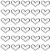 PATIKIL 50Pz Toppe Decorative a Forma Cuore Cucire, Toppe Adesive per Tessuti Cucire a Forma Cuore Lucido, Imbottite Pu, per Decorazioni Fai da Te, Scrapbooking, Matrimoni, Argento