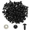 PATIKIL 8mm Occhi di Sicurezza, 150 Set Occhi in Plastica per Artigianato con Rondelle Occhi di Sicurezza per Animali di Peluche Crochet Fai da Te Artigianato, Nero