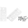 QUARKZMAN 2Pz 3x1.4 Pollici Cerniere per Porte Non a Mortaio Cerniere per Porte Pieghevoli Antirumore Placcatura per Mobili per Armadietti Finestre Guardaroba con Vite Bianco