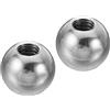 PATIKIL Dadi Manopola, 2pz M4 Femmina Filettatura 15mm OD 304 Inossidabile Acciaio Tondo Sfera Vite Cappuccio Coperchio per Illuminazione Mobili Fai-da-Te Decorazione, Argento
