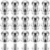 QUARKZMAN 15 Set di Rivetti a Testa Sferica in Ottone, Diametro 8mm. Rivetto a Bottone con Vite Posteriore per Lavorazione Del Cuoio Fai da Te, Argento