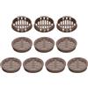 QUARKZMAN 10pz 50mm/2 Pollici Prese d'Aria Griglie Soffitto Circolari Intradosso, Copertura Sfiato Intradosso in Plastica Drak Brownper Bagno Casa Ufficio Cucina Armadio Guardaroba