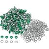 QUARKZMAN 300 Set Kit Occhielli in Metallo 3mm 1/8 Foro Occhielli per Teloni Piccolo Occhiello con Rondelle per Scarpe Vestiti Cintura Etichetta Borsa Tessuto Pelle Progetto, Verde