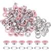 QUARKZMAN 100pz Kit Occhielli in Metallo 3/10 (8mm) ID Occhiello per Teloni Piccolo Rondelle Autoportante con Foro Rondelle per Scarpe Cuoio Perline Nuclei Tela Etichette, Rosa