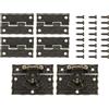 QUARKZMAN 2pz Mini Chiusura a Scatto Retrò in Lega Bronzo e 4pz Cerniere Incises 40 x 30mm Fibbia a Scatto e Cerniera a Motivo con 24pz Viti per Cassettiera Decorativa Piccola Scatola Legno
