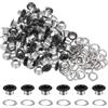 QUARKZMAN 100pz Kit Occhielli in Metallo 1/4 (6mm) ID Occhiello per Teloni Piccolo Rondelle Autoportante con Foro Rondelle per Scarpe Cuoio Perline Nuclei Tela Etichette, Nero