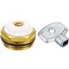 PATIKIL 3/4 BSP Maschio Filettatura Manuale Radiatore Aria Sfiato Tappo Valvola Kit con Chiave, Ottone Spina per Radiatore Riscaldatore, Oro Bianco