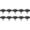 QUARKZMAN 10pz Manopole a T con Viti a Testa Alare M8x14mm Manopole a T Plastica Filettatura Maschio standard Maniglie Manopole Serraggio a mano Vite a testa Zigrinata, Nero