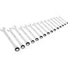 Sealey Set di chiavi a cricchetto combinate, 15 pezzi