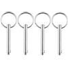 CZlinOduMMX Set di 4 Perni a sgancio rapido in acciaio inox Cerniera acciaio barche accessori perno di bloccaggio Diametro 8 mm, lunghezza totale 72 mm, accessori per barche con anello di chiusura a sfera