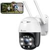 ctronics 【5X Zoom Ottico】 Telecamera Wifi Esterno con Visione Notturna a Colori, 1080P PTZIP Videocamera di Sorveglianza con Pan 355° e Tilt 90°,Auto Tracking, Rilevazione Umana, Audio Bidirezionale