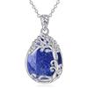 YAFEINI Collana in argento Sterling 925, con pietra di luna, in filigrana, per donne e ragazze, Argento sterling, GG albero della vita lapislazzuli catena