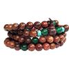 TAMASHII Mala Tibetana in Legno, Turchese e Agata Verde