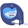 compatibile con DYMO Nastro PLASTICA Nero su Bianco (S0721610, S0721660, 91221, 91201) (12 mm X 4 m) per DYMO LetraTAG