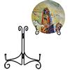 HOPEME Supporto per piatti da 15.6 cm per esposizione, cavalletto pieghevole in metallo, opere d'arte e biglietti per album (confezione da 15.6 cm), confezione da 2