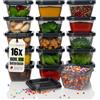 idea-station piccoli contenitori per congelatore 16x 100 ml - antracite - mini contenitori per la conservazione senza BPA con coperchio, in plastica, infrangibili, per il congelamento