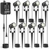 HIBOITEC Illuminazione da giardino 8 in 1 con trasformatore, 20,7 m con fotosensore, dimmerabile 4000K faretto da giardino a LED impermeabile per esterni, timer per esterni casa cortile