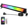 Indmird Faretto LED RGB Esterno 50W, Faretti Led Rgb Esterno con Telecomando 2.4G e APP Bluetooth Rgb led Barra IP66 Impermeabile Faro LED rgb per Festa Giardino Patio Prato Halloween