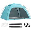 Glymnis Tenda da spiaggia grande per 3-4 persone, portatile, protezione UV, riparo dal sole, tenda leggera per picnic e pesca