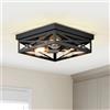 LVWIT Faretti Orientabili E27, Plafoniere da Soffitto Nero Rustica Industriali, Lampada Soffitto con 3 Luci, Faretti Soffitto per Camera da Letto, Soggiorno, Fattoria, Cucina, 30CM (Senza Lampadina)