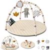 Blissful Diary Palestrina Neonato Con Arco Rimovibile, Palestrina Neonato Montessori Con 6 Giochi - Sviluppo Sensoriale E Motorio Progressivo, Regalo Per Neonati, Ragazze E Ragazzi, Beige