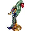 GILDE GLAS art Scultura, statuetta decorativa - pappagallo - vetro - verde/rosso/blu - altezza 28 cm