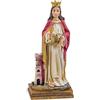 DRW Figura Santa Barbara in Resina da 11 cm con Scatola in PVC con la storia