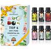 Mindbreaker Set di oli essenziali floreali, oli aromatici aromatici biologici Top6 oli essenziali terapeutici di grado premium puro al 100%- Confezione regalo Bottiglie da 6/10 ml (Unique Essential Oil Set-TOP 6)