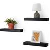 Amazon Basics Lot de 3 étagères murales flottantes en bois, Noir, 40,1 x 12,7 x 4,6 cm