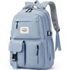FIORETTO zaino scuola teenager ragazza donna zainetto scuola zaino scuola 14 scomparto per laptop, idrorepellente e leggero Blu