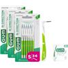 GUM BI-DIRECTION Scovolini interdentali a doppia posizione | Posizionamento a 90 gradi | pulizia dei denti e rimozione della placca | 0.7mm, ISO 1 | Taglia S | Confezione 3x6 + 1 campione 0