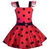Lito Angels Vestito da Ladybug Ragazza eroica maculata per Bambina, Gonna in Rosso a Pois, Festa di Compleanno, Taglia 4-5 Anni