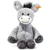 Steiff Asino Dinkie, Tenero Peluche con Occhi di Plastica, Bambini, Ragazzi e Ragazze, Friends, 30 cm, Grigio chiaro, 073748
