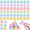 BECEEL 60 paperelle da bagno in gomma color pastello, mini set di giocattoli da bagno galleggianti per bambini, vasca da bagno, doccia, compleanno, festa, decorazione regalo