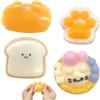 OPEIXSAYKOC 4 Pezzi Fufu Squishy, Cat Antistress Giocattoli, Giocattoli da Spremere Zampe di Gatto, Squishy Gatto Squeeze giocattoli con Crostatine per Gatti, Formaggio, Zampe di gatto, Forme di Toast