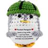 Meanju Pinguino Positivo, Pinguino di Supporto Emotivo, Pinguini Pocket Hug Positive, Regalo Divertente Lavorata Maglia Pinguino, Peluche Motivazionale Compleanno per Bambini Donna Ragazza Collega