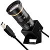 SVPRO Fotocamera USB da 5 MP 30 FPS con teleobiettivo da 5-50 mm, zoom ottico 10x, messa a fuoco manuale, webcam per macro e lunga distanza, fotocamera per computer con scarsa illuminazione con