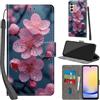 PHINIENLAND Cover per Samsung Galaxy A25 5G custodia portafoglio Fiori | 3 scomparti carte, 1 tasca banconote, Chiusura magnetica, Supporto, Pelle PU flip cover per Samsung A25 5G