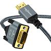 Twozoh Cavo HDMI a VGA 1,5M. lega di alluminio Shell Nylon intrecciato & placcato oro supporto 1080P/60HZ