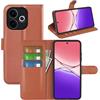 Fertuo Cover per OPPO A5 Pro 5G / 4G, Custodia Portafoglio Cover a Libro in Pelle Flip Case Sottile con Silicone Bumper, Fibbia Magnetica, Porta Carte e Kickstand, Marrone