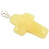 amber-us Ambra ciondolo a forma di croce colori cognac e giallo con fiocco in argento sterling 925 | Collana con ciondolo in ambra baltica | Gioielli in ambra, 30x16x6 mm - 35x20x6mm, Ambra Argento