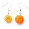Miniblings Orecchini a mandarino, arancione, mandarino, Natale, avvento, frutta, arancione, tutto - originale bigiotteria I orecchini argentati, 15mm, Cotone